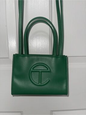 Dark Olive Telfar Mini Bag with crossbody straps